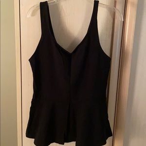 Black peplum tank top